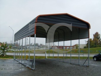 Carport | Regular Roof | 20W x 36L x 12H | RV Motorhome Carport Shelter